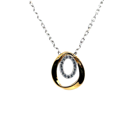 Gold-plated Silver CZ Ovals Pendant SP5654