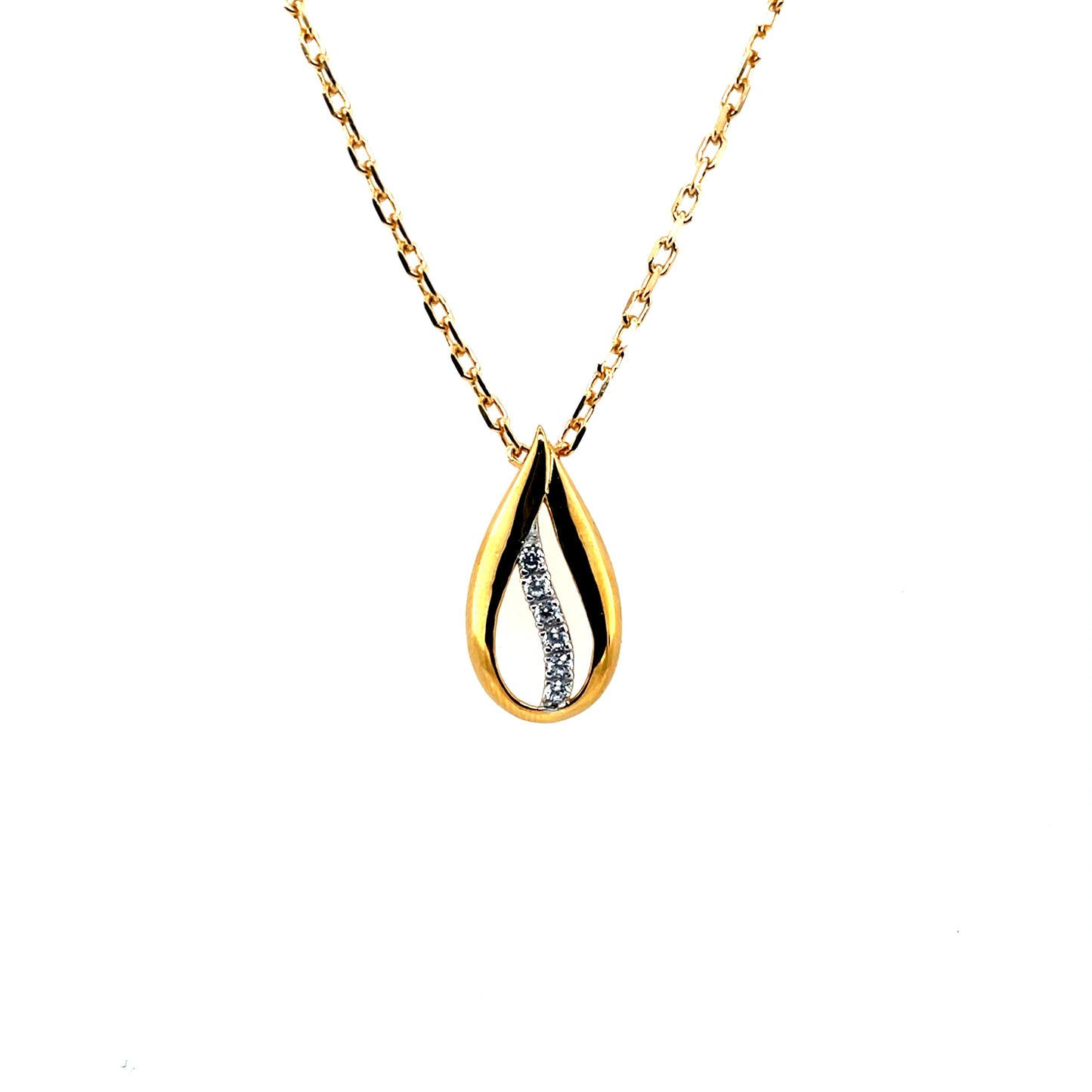 Gold-plated Silver CZ Teardrop Pendant SP5656