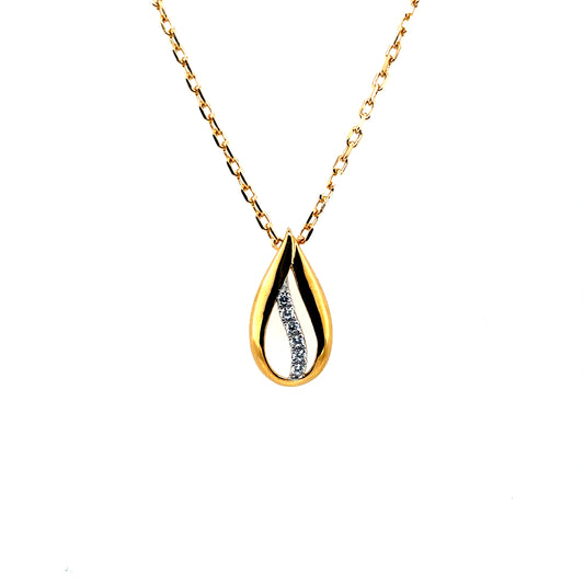 Gold-plated Silver CZ Teardrop Pendant SP5656