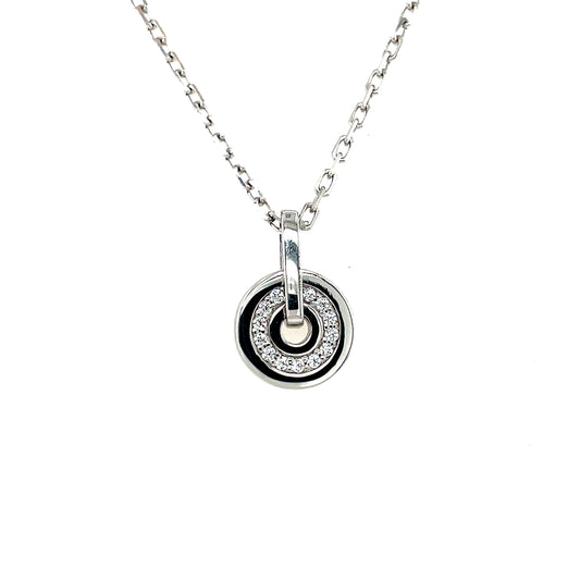 Sterling Silver CZ Donut Pendant SP5664