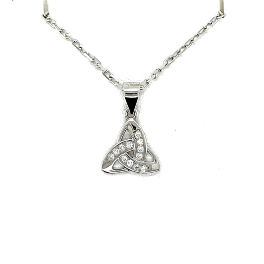 Sterling Silver Trinity Knot CZ Pendant SP571