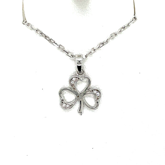 Sterling Silver CZ Shamrock Pendant SP580/CZ