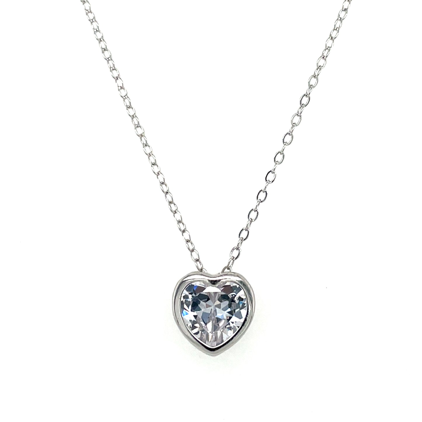 Sterling Silver CZ Heart Slider Pendant SP5875