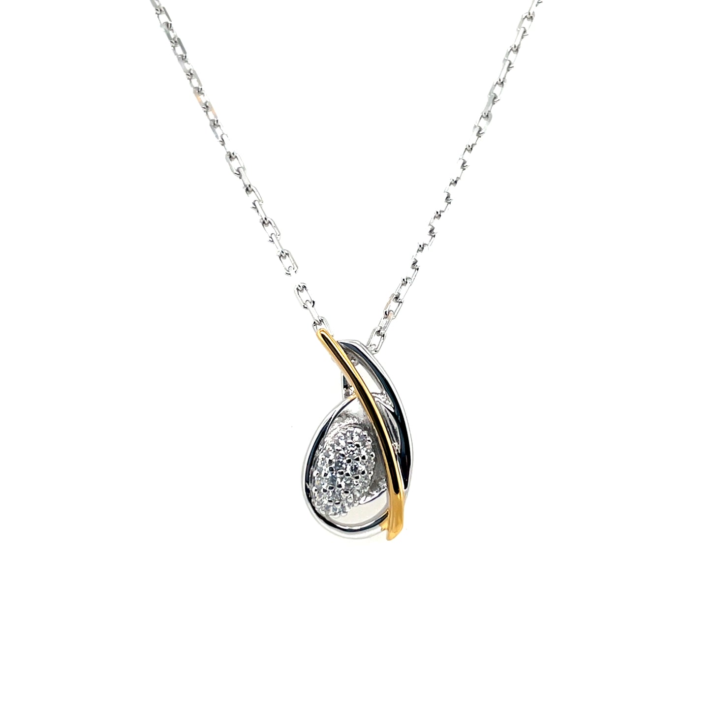 Sterling Silver Pavé CZ Pendant SP5936