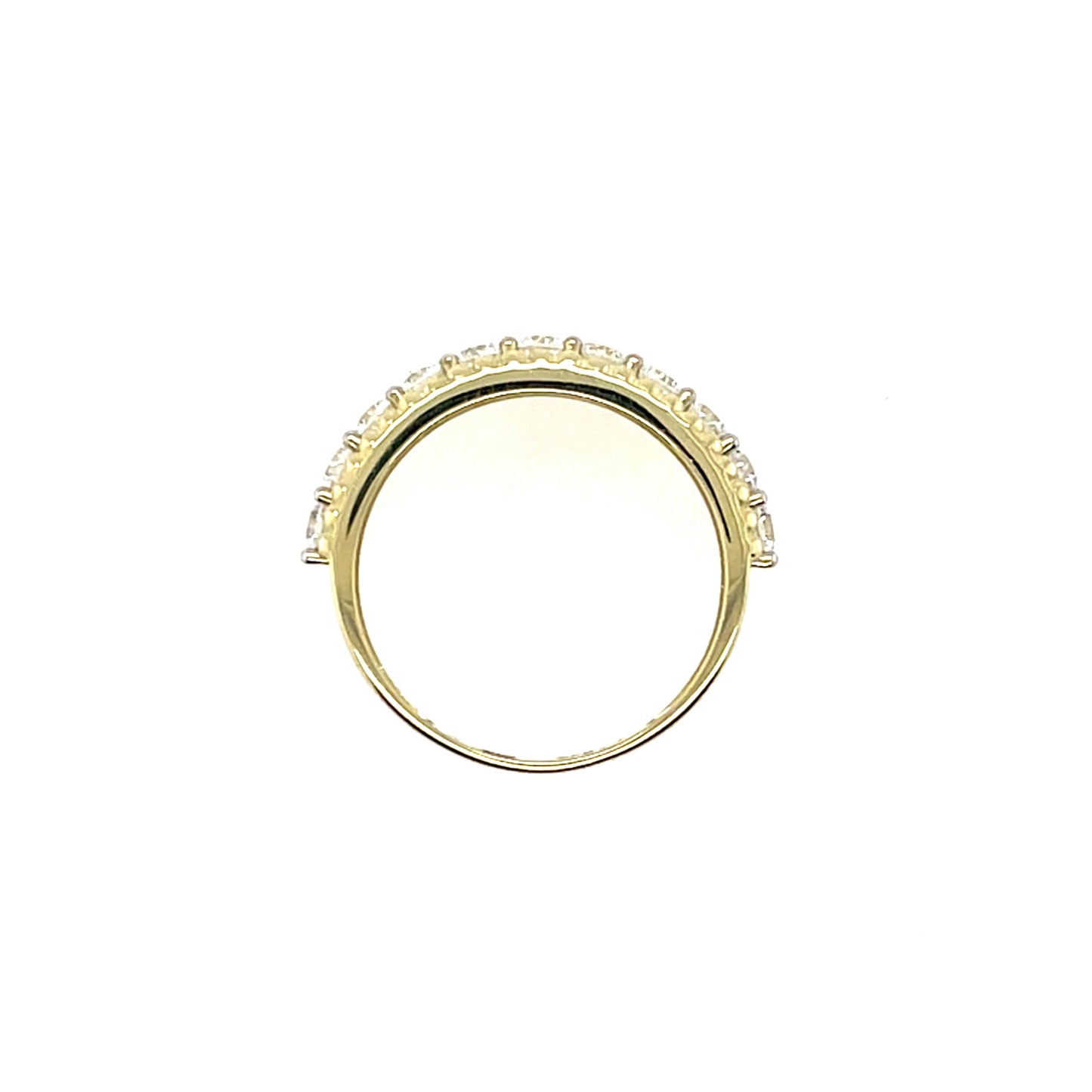 9ct Gold Beaded Edge CZ Eternity Ring GRA129