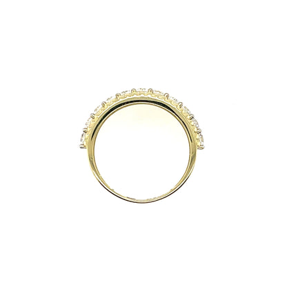 9ct Gold Beaded Edge CZ Eternity Ring GRA129