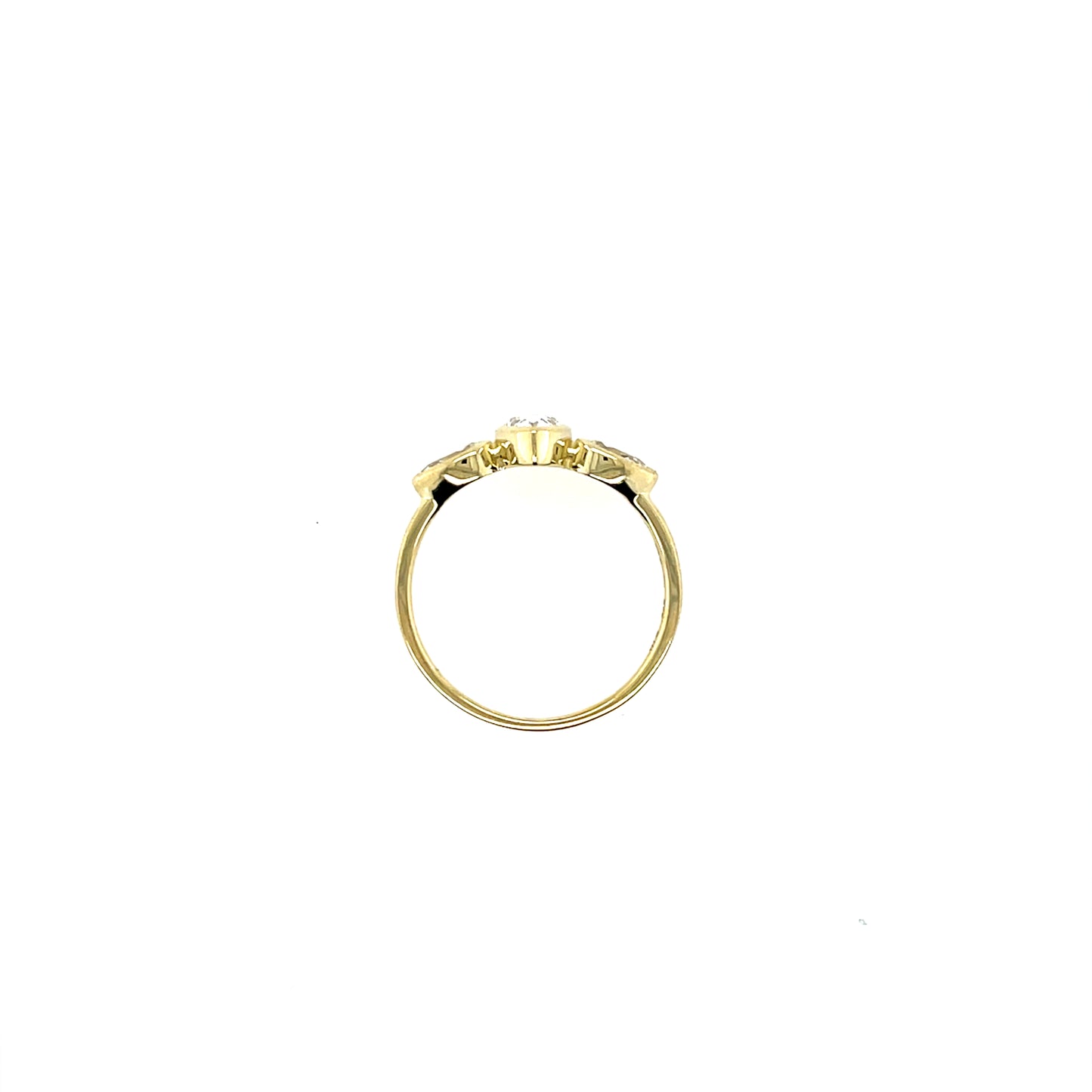 9ct Gold Three Pear CZ Ring GRZ368