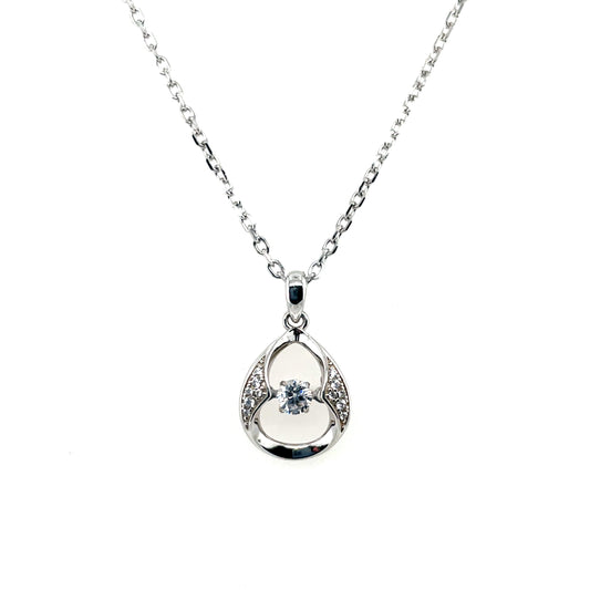 Sterling Silver Dancing CZ Teardrop Pendant SP5987