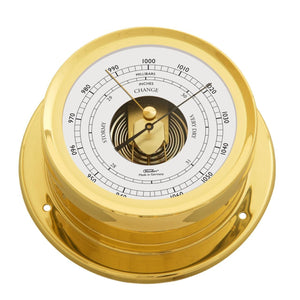 Fischer Polished Brass Ship's Barometer 60-1600