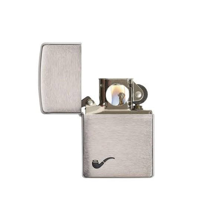 Zippo Brushed Chrome Pipe Windproof Lighter 60001199