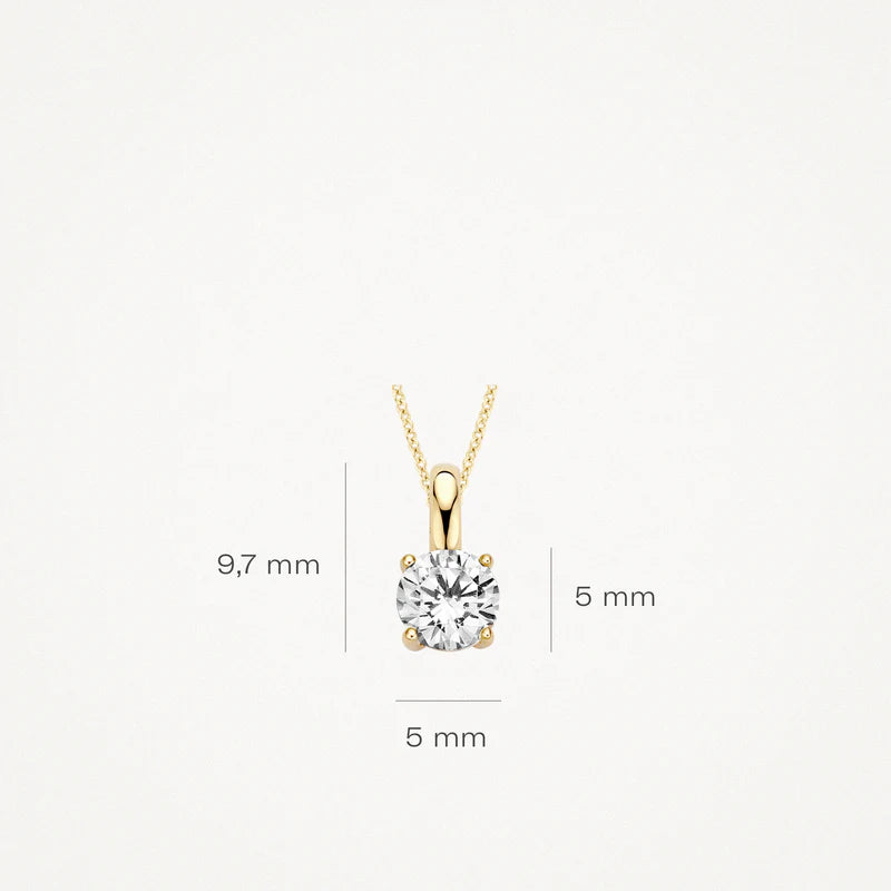 Blush Necklace 6053YZI - 14k Yellow gold with zirconia