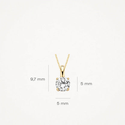 Blush Necklace 6053YZI - 14k Yellow gold with zirconia