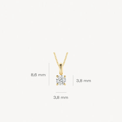 Blush Necklace 6092YZI - 14k Yellow gold with zirconia