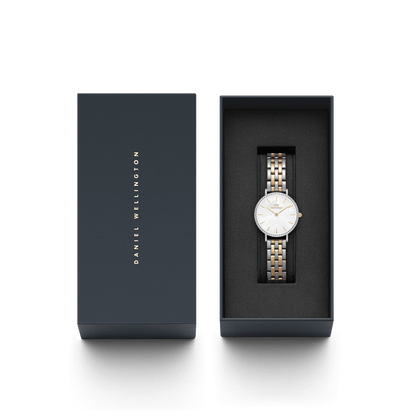 Daniel Wellington Petite Lumine Bezel 5-Link Two-Tone MOP Silver DW00100665