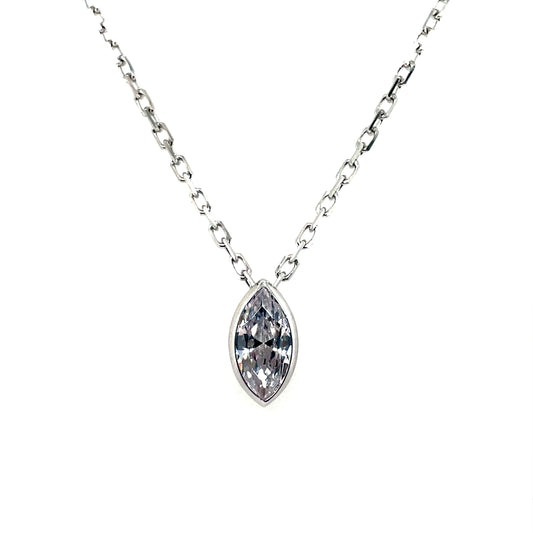 Silver Marquise CZ Slider Pendant SP6702