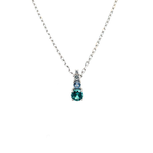 Sterling Silver Blue Shades CZ Pendant SP6712