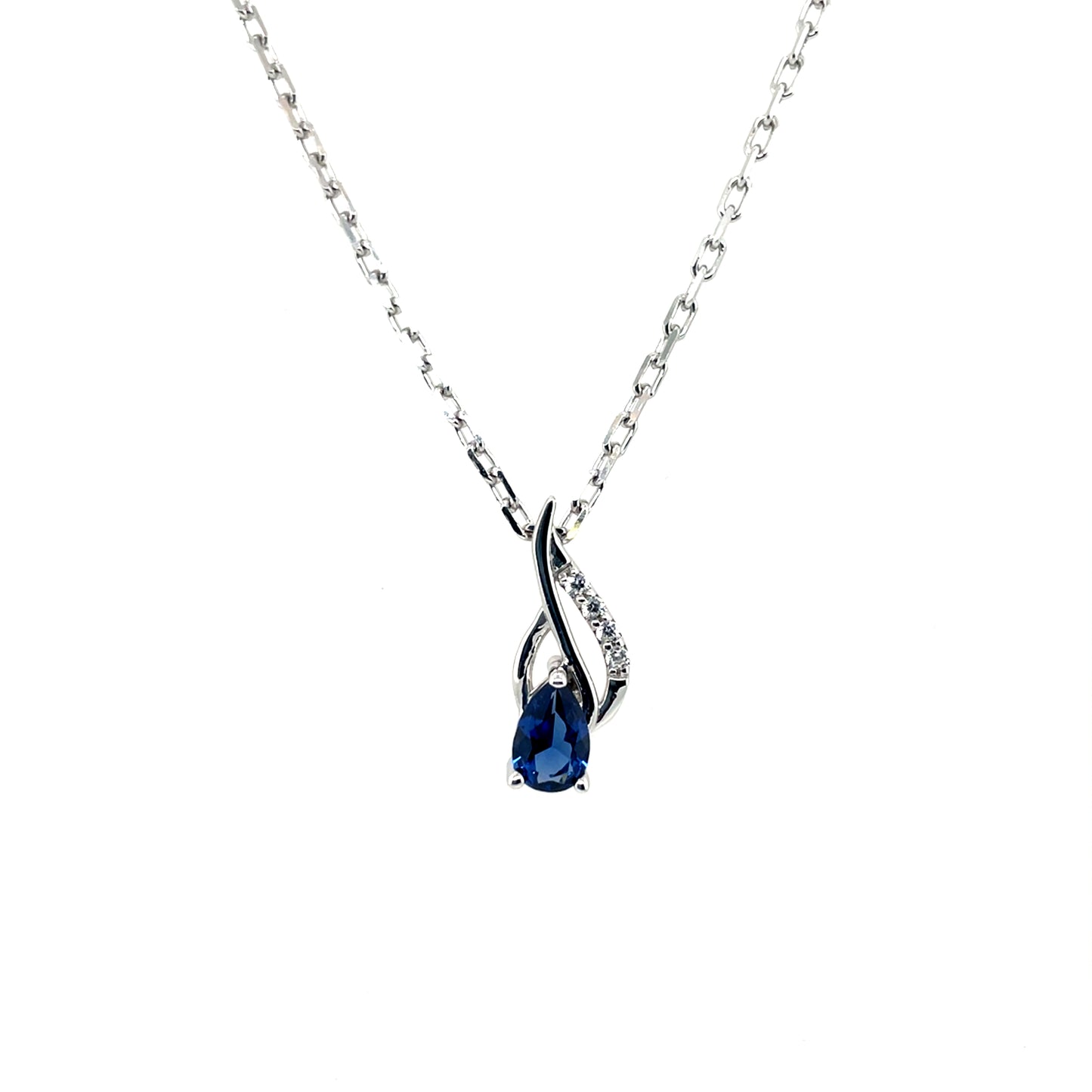 Sterling Silver Sapphire Blue CZ Pendant SP6713/S