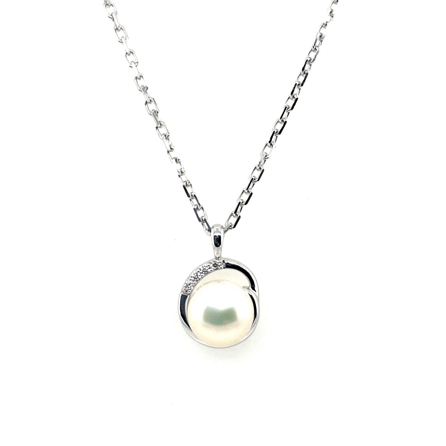 Sterling Silver CZ Freshwater Pearl Pendant SP6789