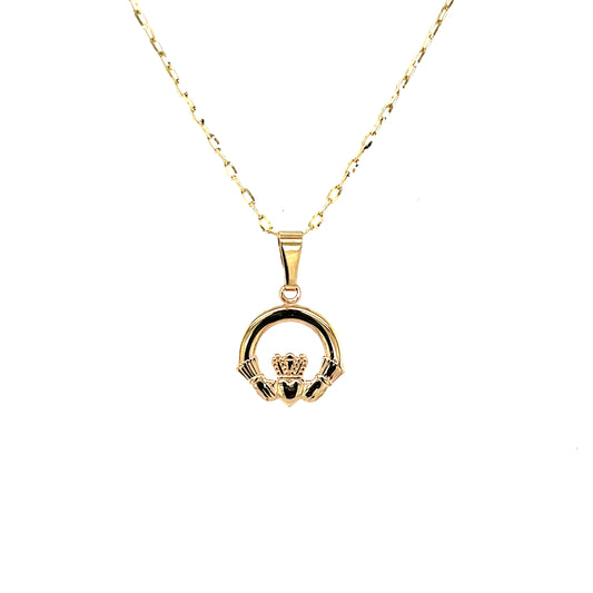 9ct Gold Claddagh Pendant 10mm GP837