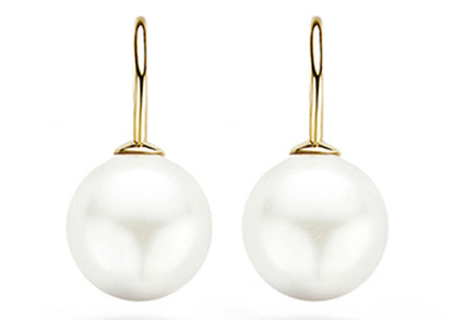 Blush Earrings 7049YPW - 14k Yellow Gold with Swarovski pearl