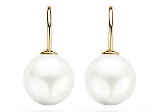 Blush Earrings 7049YPW - 14k Yellow Gold with Swarovski pearl