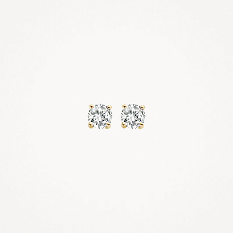 Blush Ear studs 7053YZI - 14k 5mm Yellow Gold with Zirconia