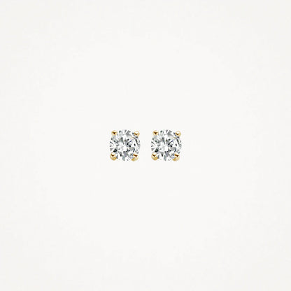 Blush Ear studs 7053YZI - 14k 5mm Yellow Gold with Zirconia