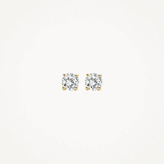 Blush Ear studs 7053YZI - 14k 5mm Yellow Gold with Zirconia