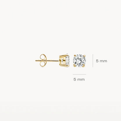 Blush Ear studs 7053YZI - 14k 5mm Yellow Gold with Zirconia