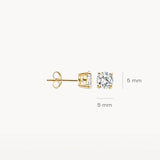 Blush Ear studs 7053YZI - 14k 5mm Yellow Gold with Zirconia