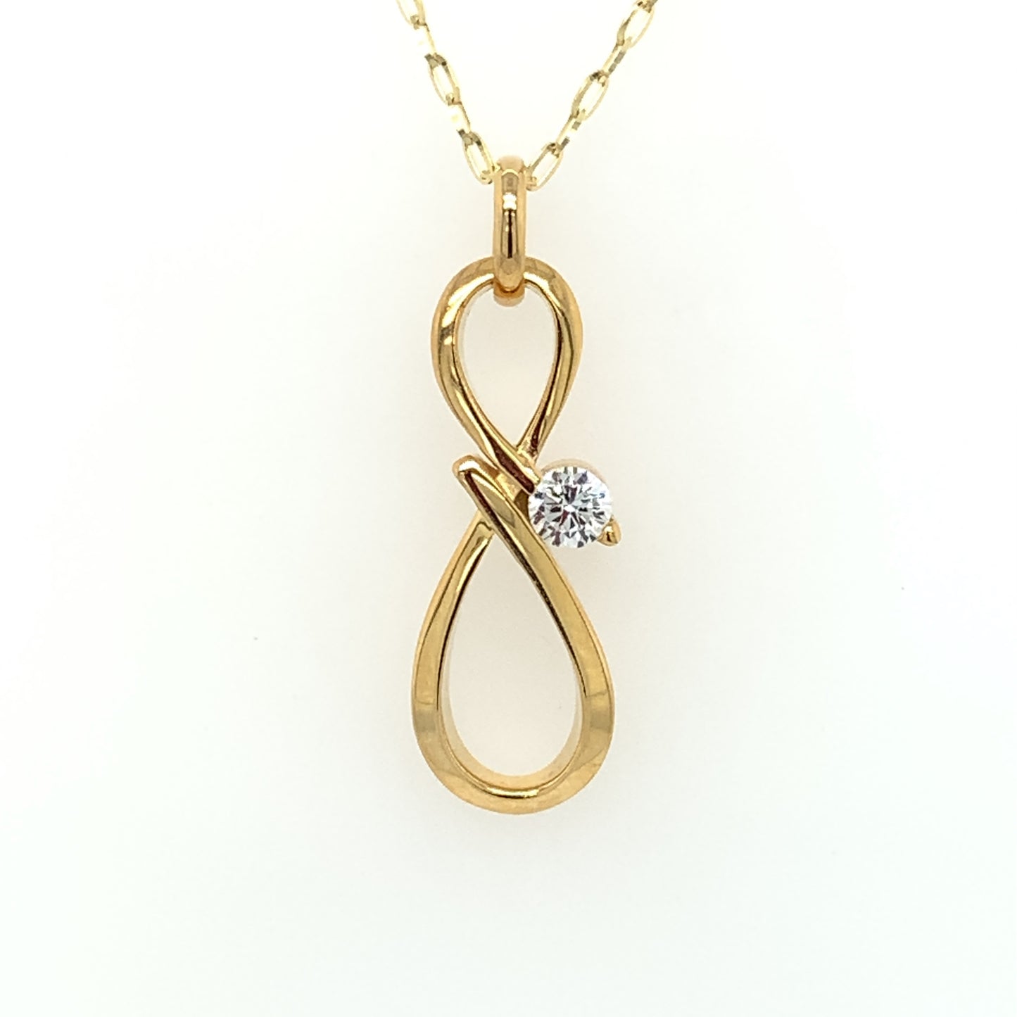 9ct Gold Infinity with CZ Pendant GPZ385