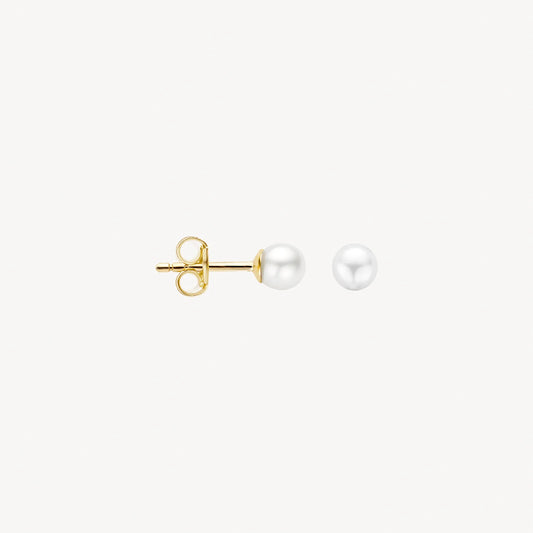 Blush Ear studs 7136YPW - 14k Yellow gold with 4mm freshwater pearl