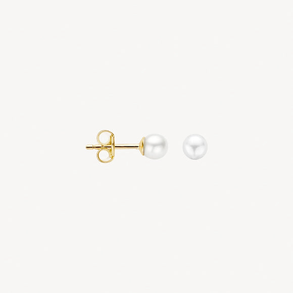 Blush Ear studs 7136YPW - 14k Yellow gold with 4mm freshwater pearl