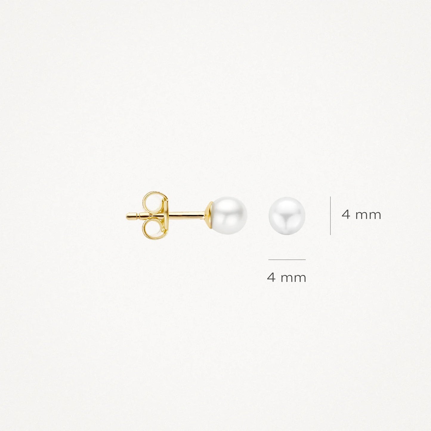 Blush Ear studs 7136YPW - 14k Yellow gold with 4mm freshwater pearl