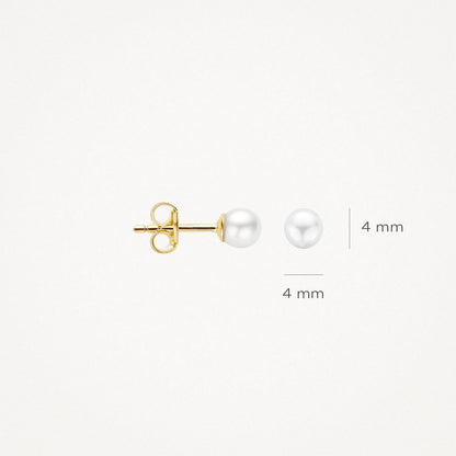 Blush Ear studs 7136YPW - 14k Yellow gold with 4mm freshwater pearl