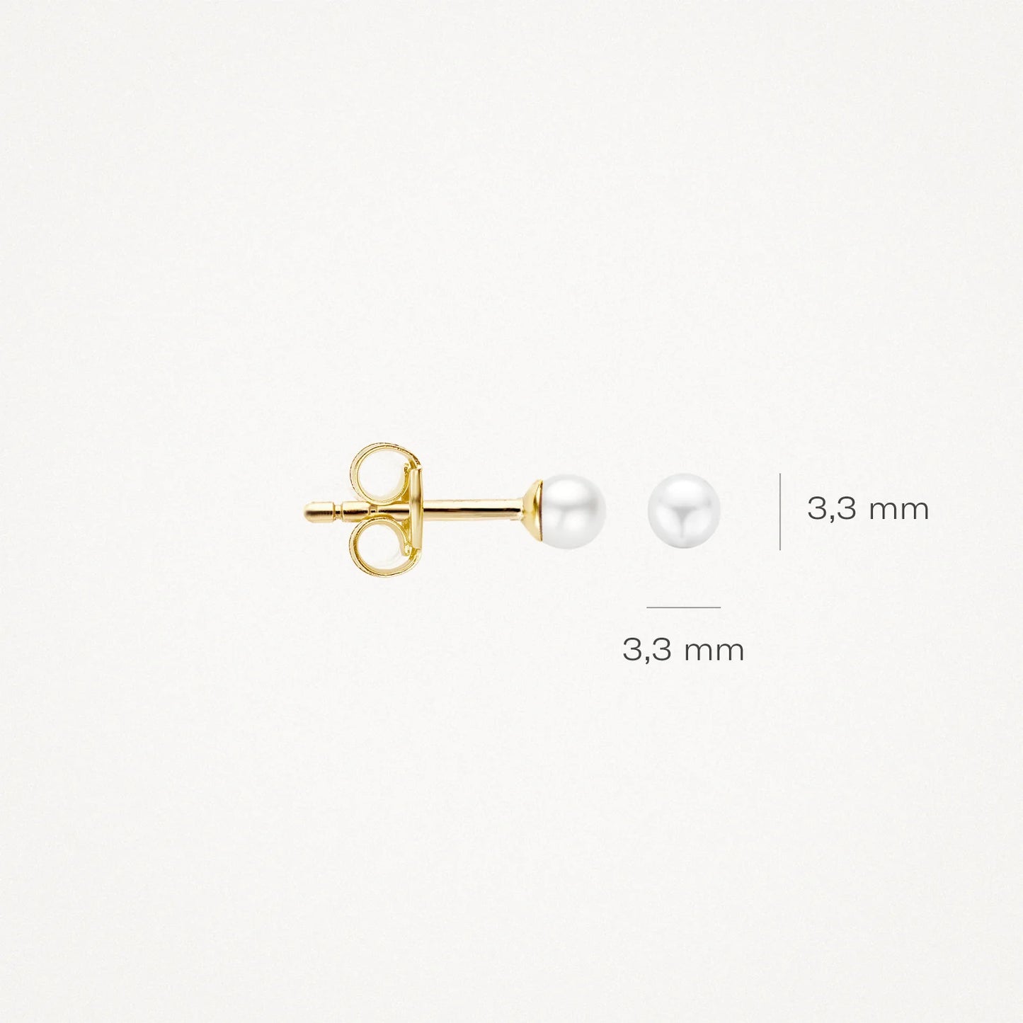 Blush Ear studs 7137YPW - 14k Yellow gold with 3.3 mm freshwater pearl