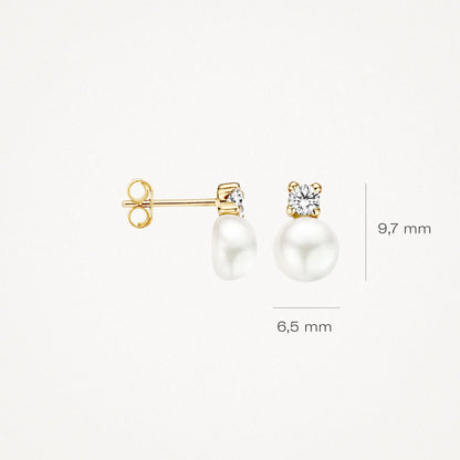 Blush Earrings 7147YPW - 14k Yellow gold with freshwater pearl