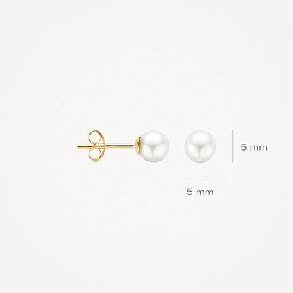 Blush Earrings 7149YPW - 14k Yellow gold with 5mm freshwater pearl