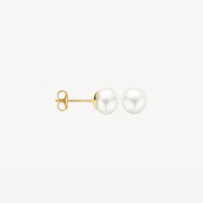 Blush Earrings 7150YPW - 14k Yellow gold with 6mm freshwater pearl