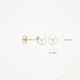 Blush Earrings 7150YPW - 14k Yellow gold with 6mm freshwater pearl