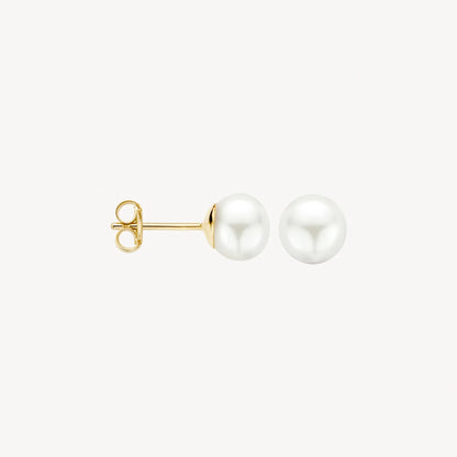 Blush Earrings 7151YPW - 14k Yellow gold with 7mm freshwater pearl