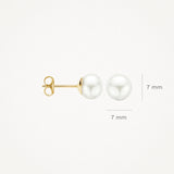 Blush Earrings 7151YPW - 14k Yellow gold with 7mm freshwater pearl