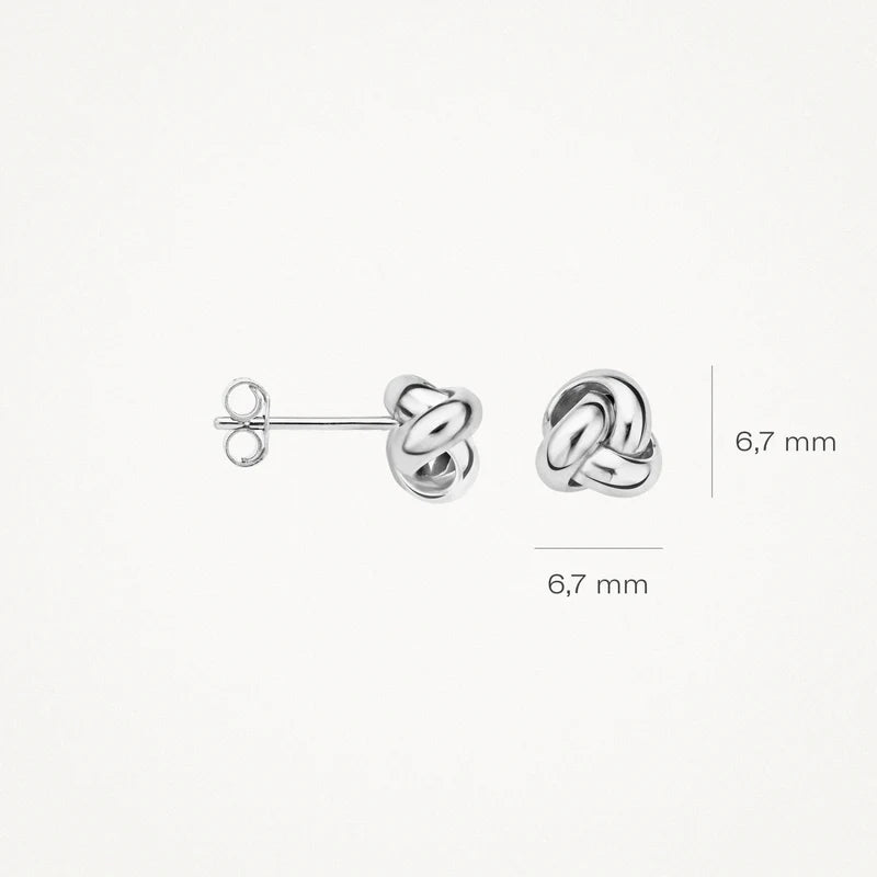 Blush Ear studs 7157WGO - 14k White gold Knot Studs