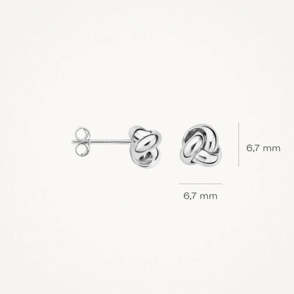 Blush Ear studs 7157WGO - 14k White gold Knot Studs