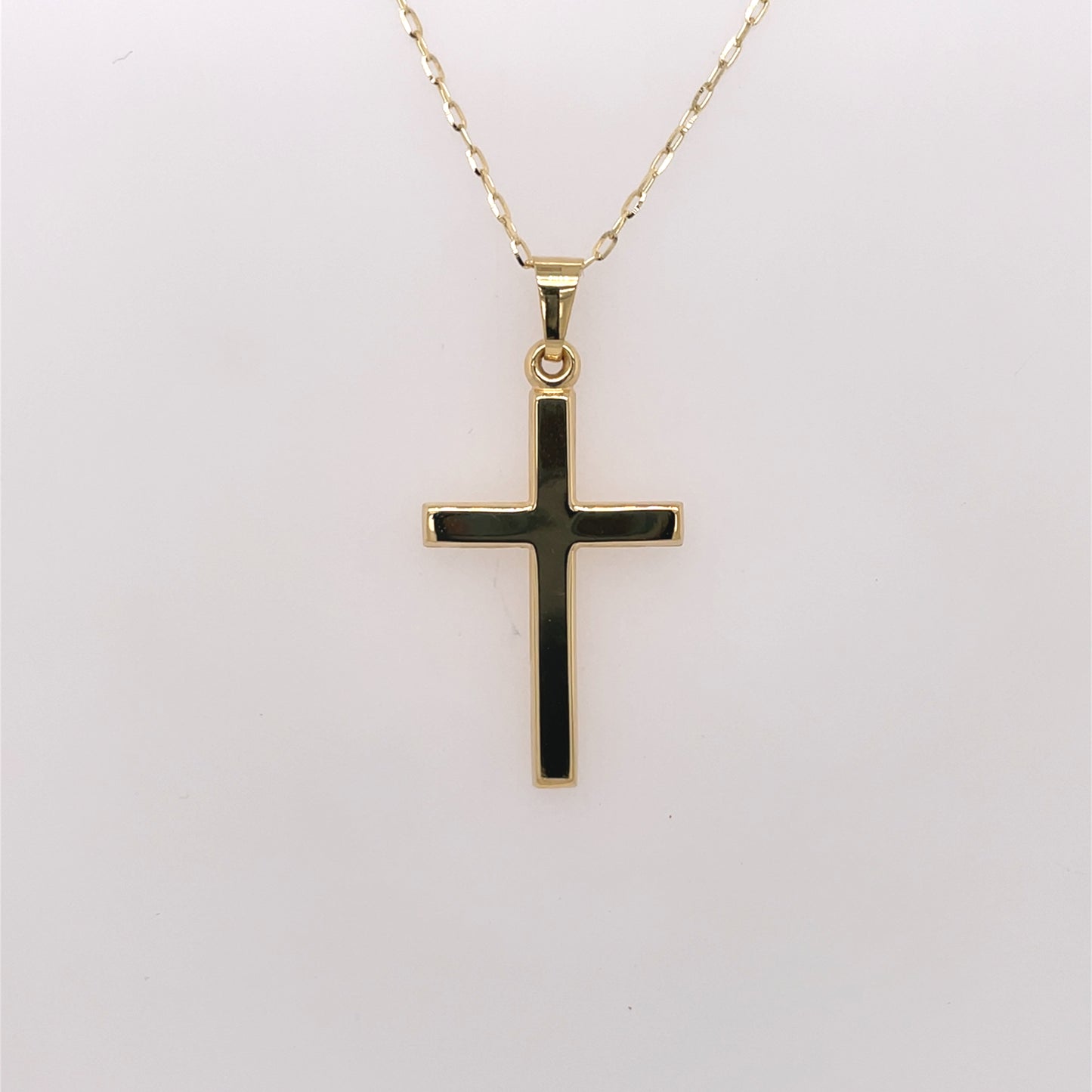 9ct Gold Medium Slim Polished Cross GP800