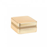 Veined finish gold jewellery box in synthetic suede 718005