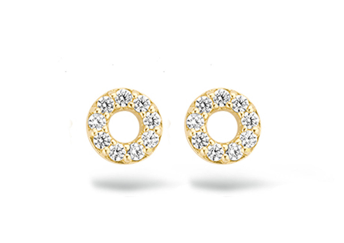 Blush Ear studs 7193YZI - 14k Yellow gold Circles with zirconia