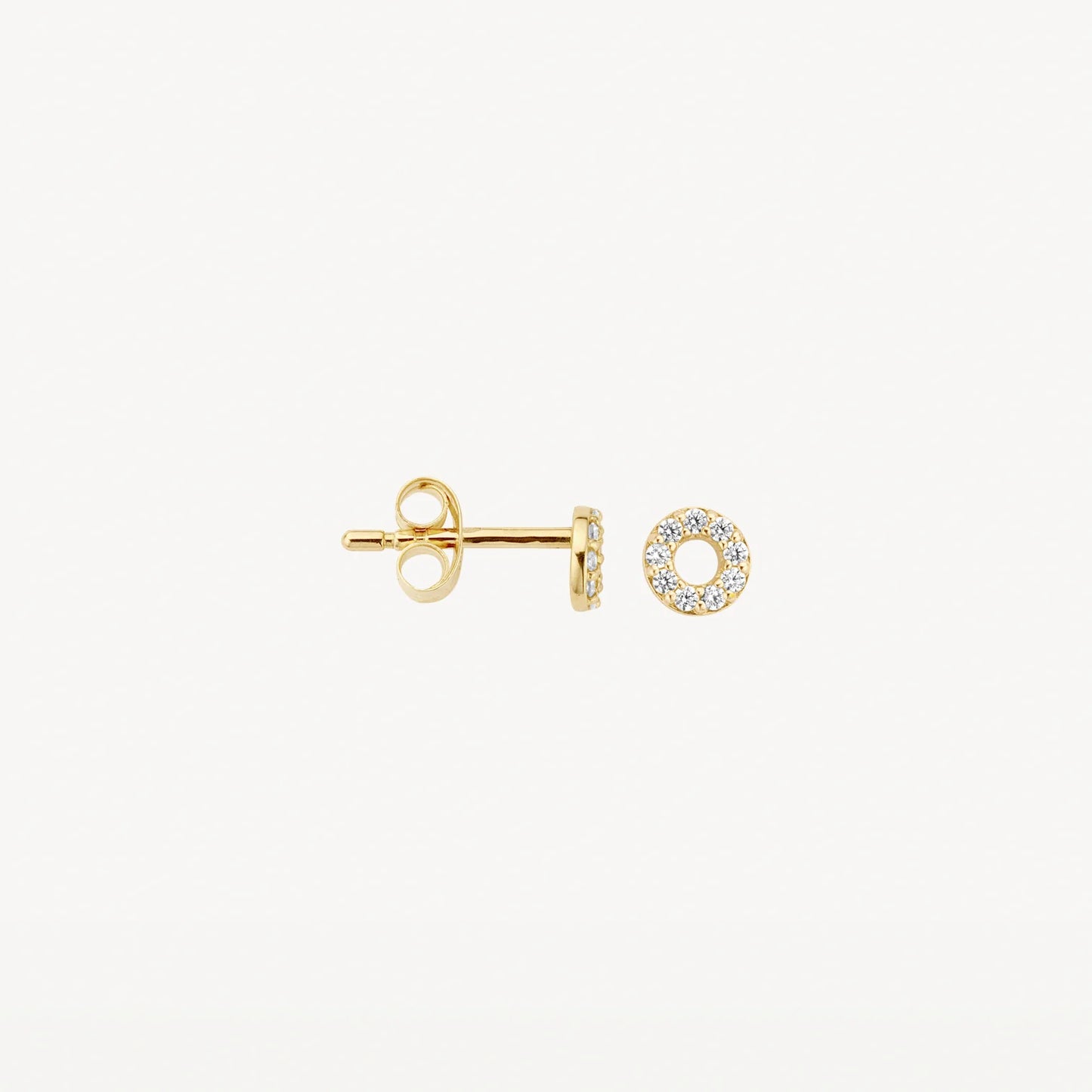 Blush Ear studs 7193YZI - 14k Yellow gold Circles with zirconia