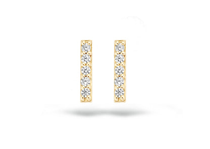 Blush Ear studs 7196YZI - 14k Yellow gold Bars with zirconia