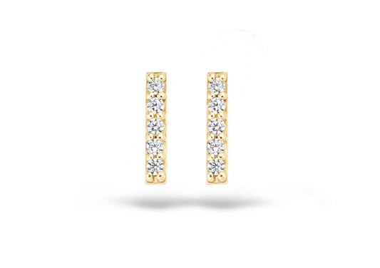 Blush Ear studs 7196YZI - 14k Yellow gold Bars with zirconia